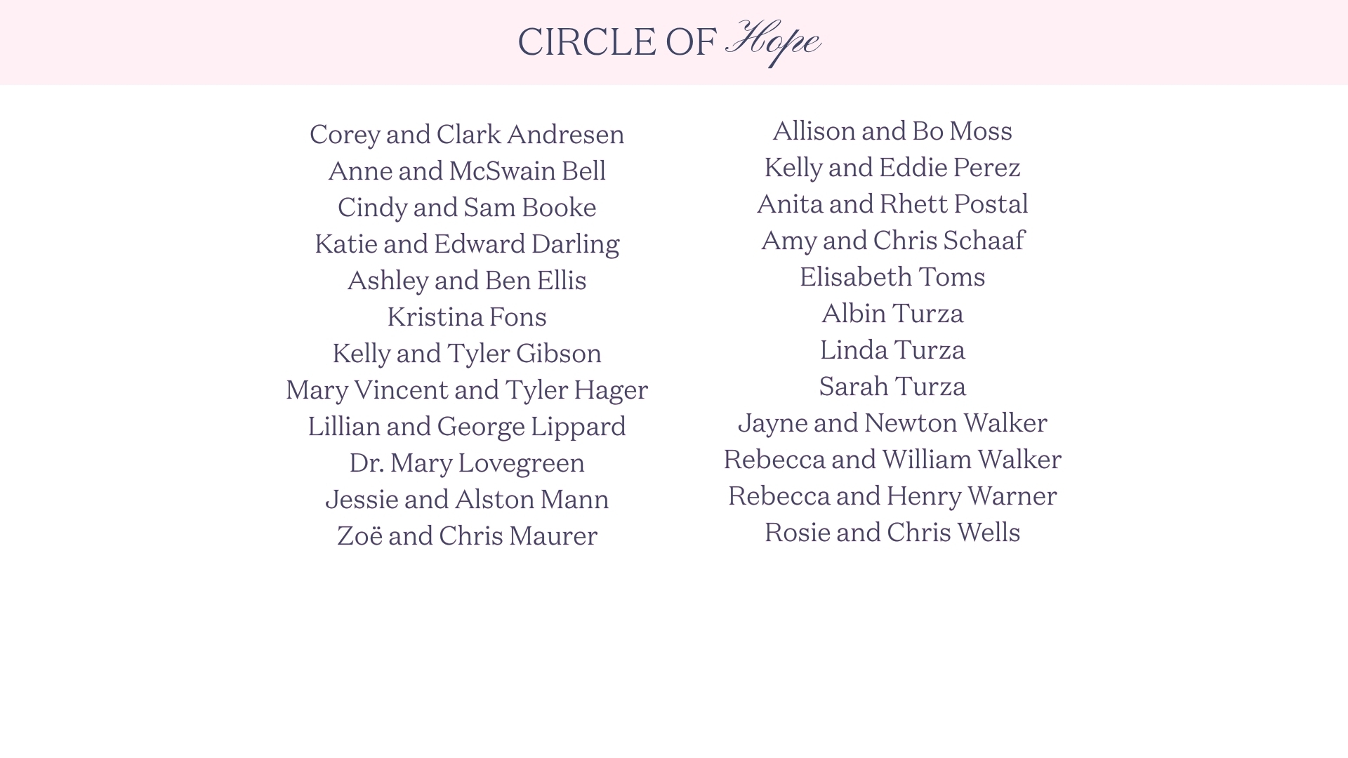 Pink Bow Society - Circle of Hope