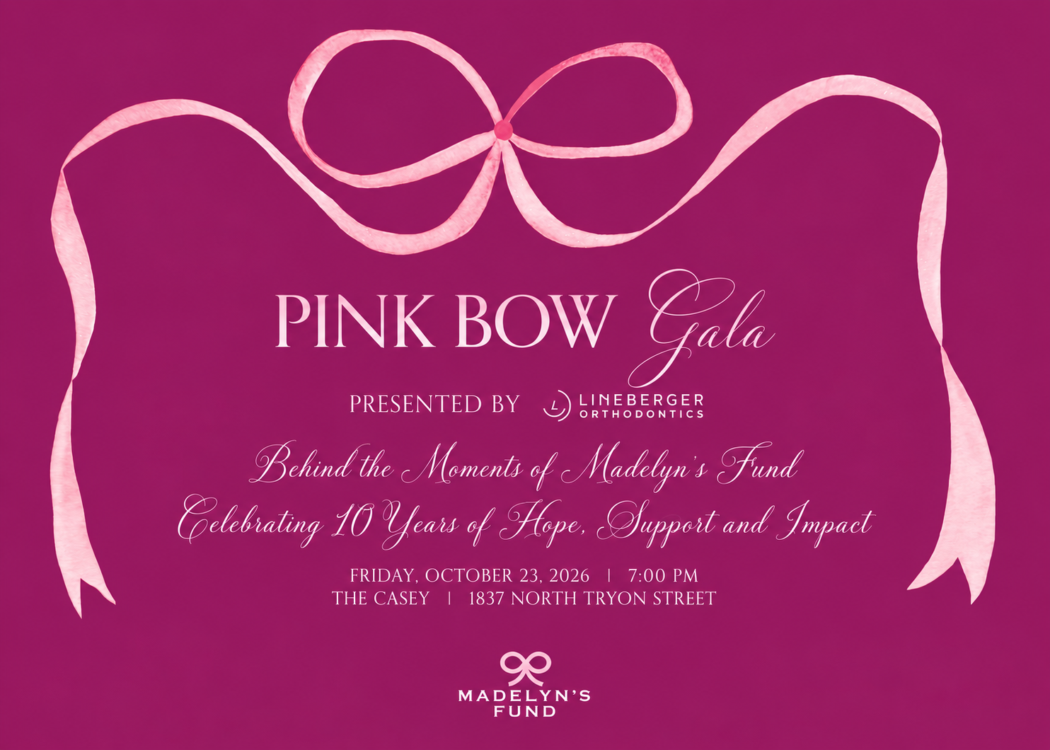 2026 Pink Bow Gala Invitation